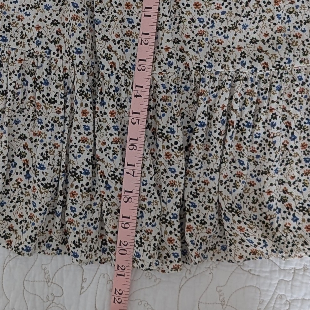Madewell Fieldwalk Tie Waist Sand Tiered Floral Mini Skirt Size Medium - Picture 7 of 8